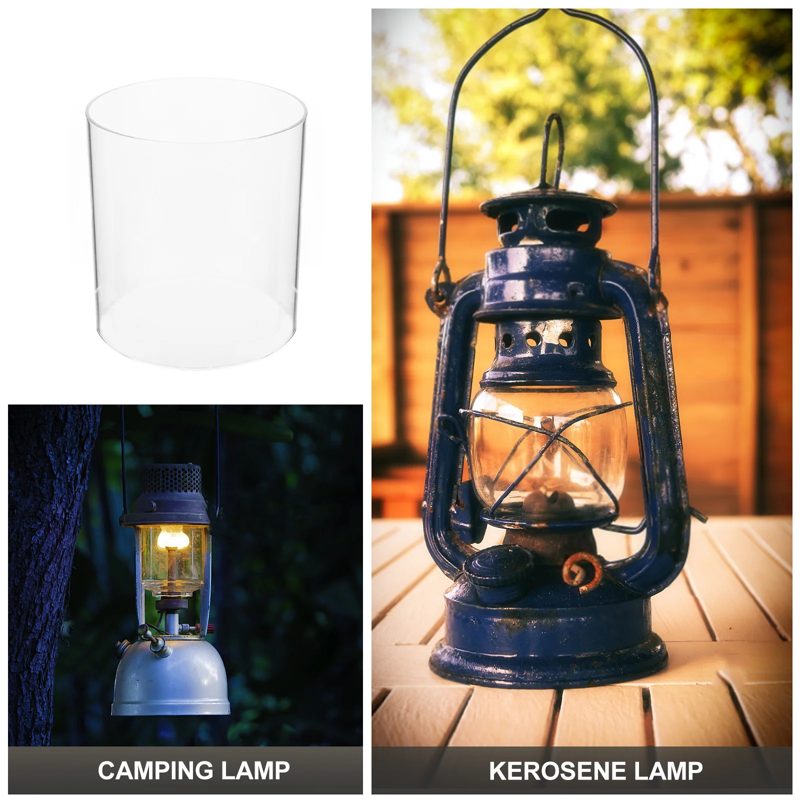 

High Transparency Oil Lamp Glass Chimney Replacement Clear Lamp Shade Lamp Cover for Outdoor Lighting Use