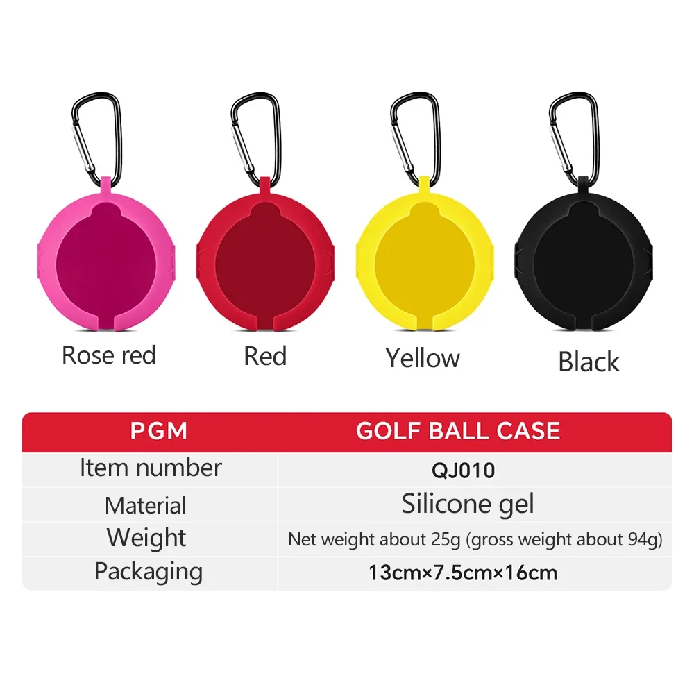 PGM Golfball-Halter, 1/4 Stück, Silikon-Golfball-Schutzhülle, tragbare Einzelball-Tasche, Golf-Sportzubehör – Detail 1