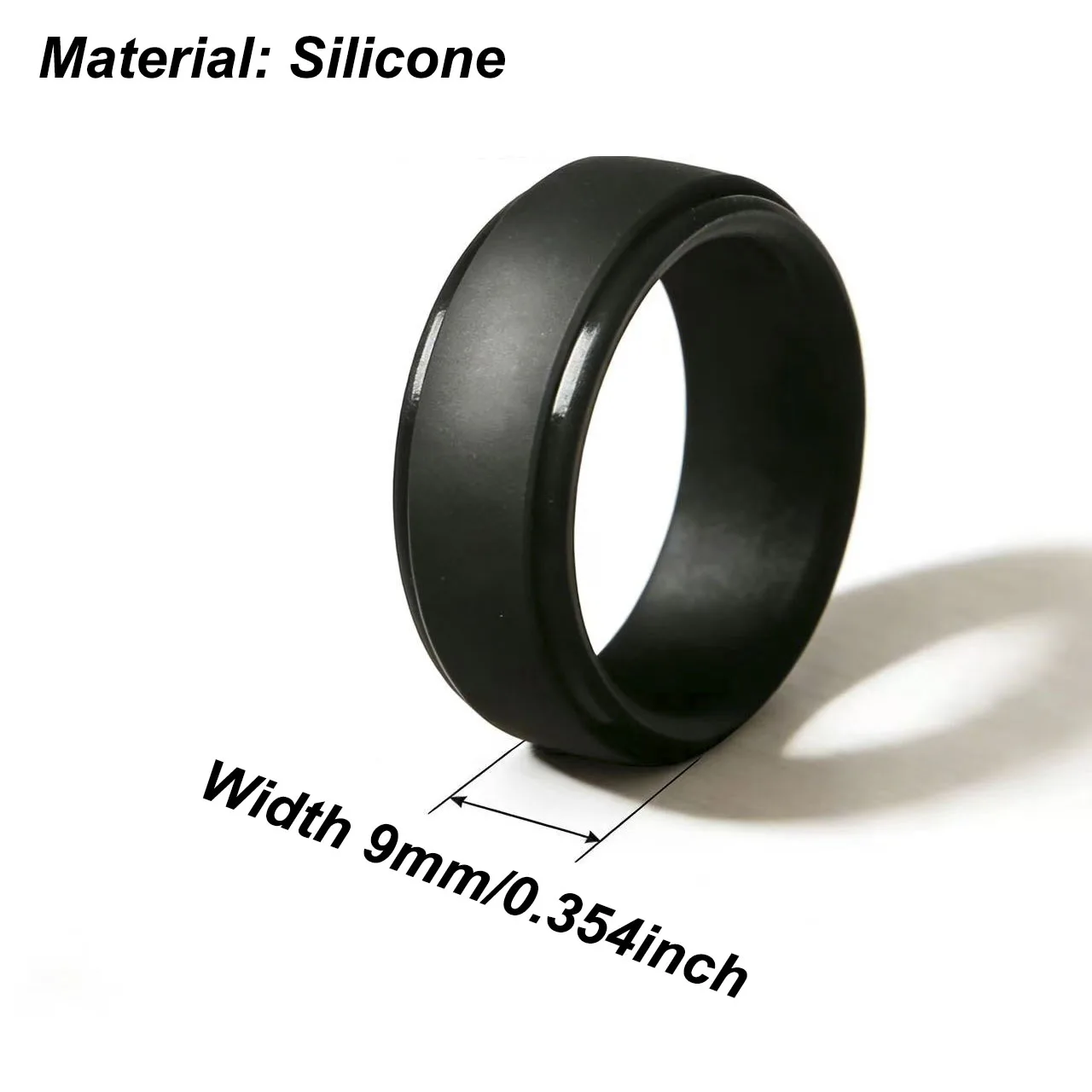2 PCS Black Silicone Men\'s Wedding Bands - Soft Comfortable Fit for Sizes 7-14  Jewelry  Halloween