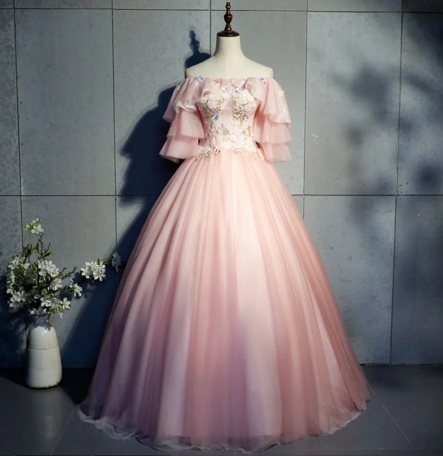 

Bowith Pink Prom Dress Evening Dresses Wedding Party Elegant vestido Formal Party Gown elegant and pretty women's dresses