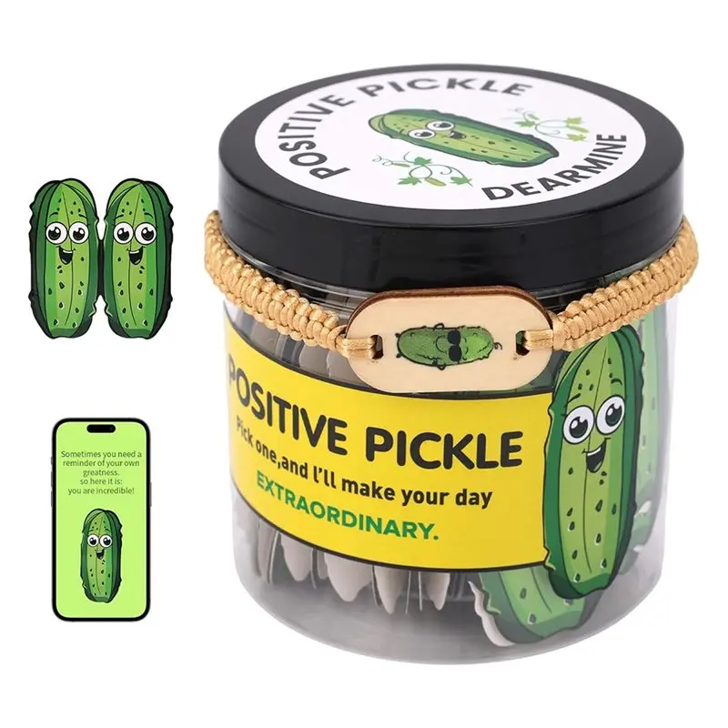 

A52T Pickle Jar With Tech Technology, 60 Positive Affirmation Cards For Women Men Teens Gift In A Card Storage Jar
