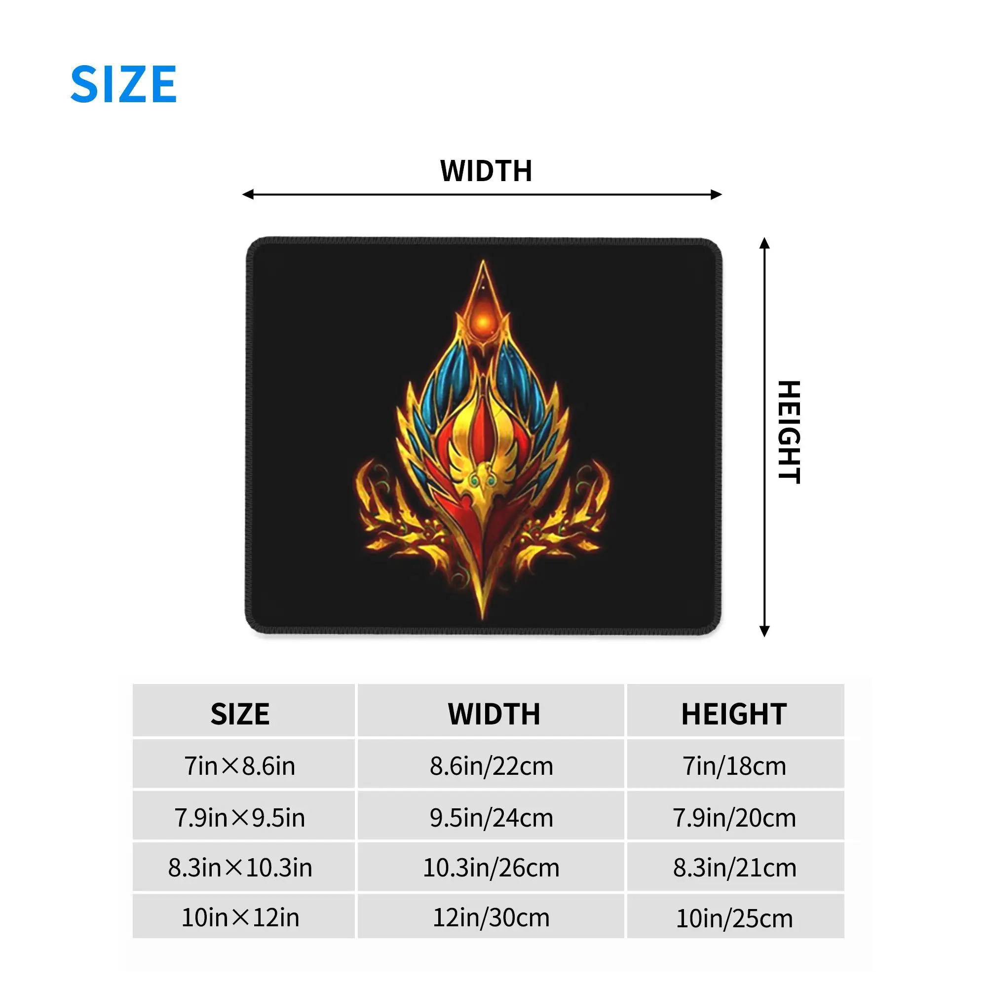 ブラッドエルフクレストマウスパッドコンピュータキーボードマウスマットゲーム PC ラップトップデスクマットオフィスアクセサリーテーブルマット