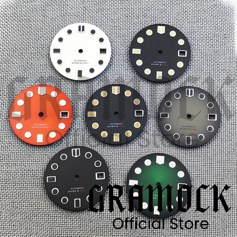 Gramock  Sterile Black White 29mm Watch Dial Fit NH35 NH35A Automatic Movement Fit 3 O'Clock Crown 3.8 O'Clock Crown