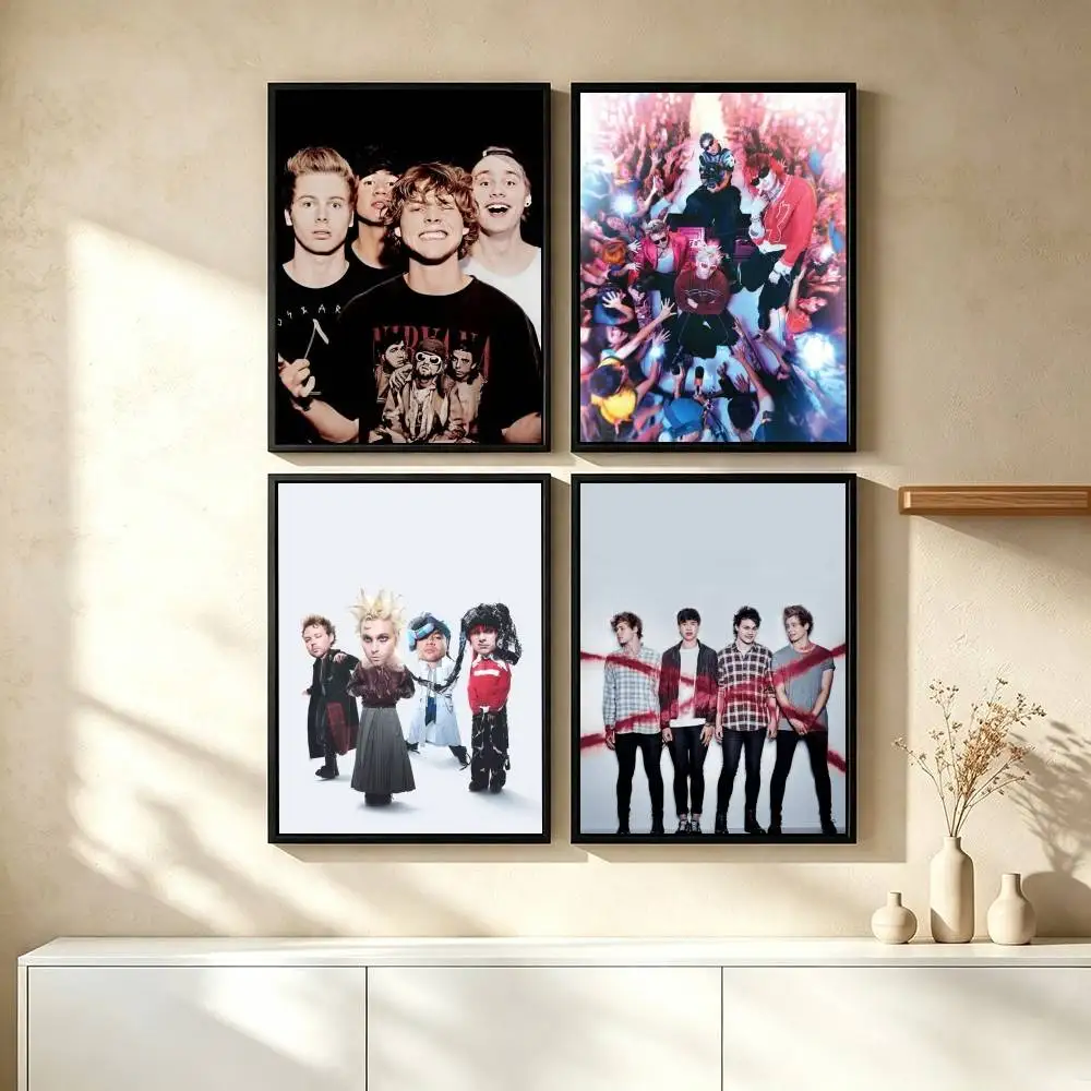 5 Seconds of Summer 5SOS Poster Waterproof Wall Art Sticker For Bar Living Room Vintage Decor High Quality Print Gift