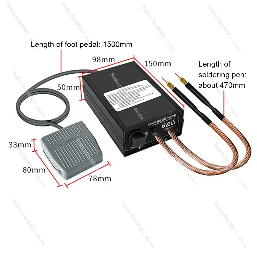 8000W Saldatore a punti Kit ad alta potenza FAI DA TE 18650 Batteria Strumenti di saldatura Saldatrice a punti portatile Penna per 0.1/0.3mm Nichel