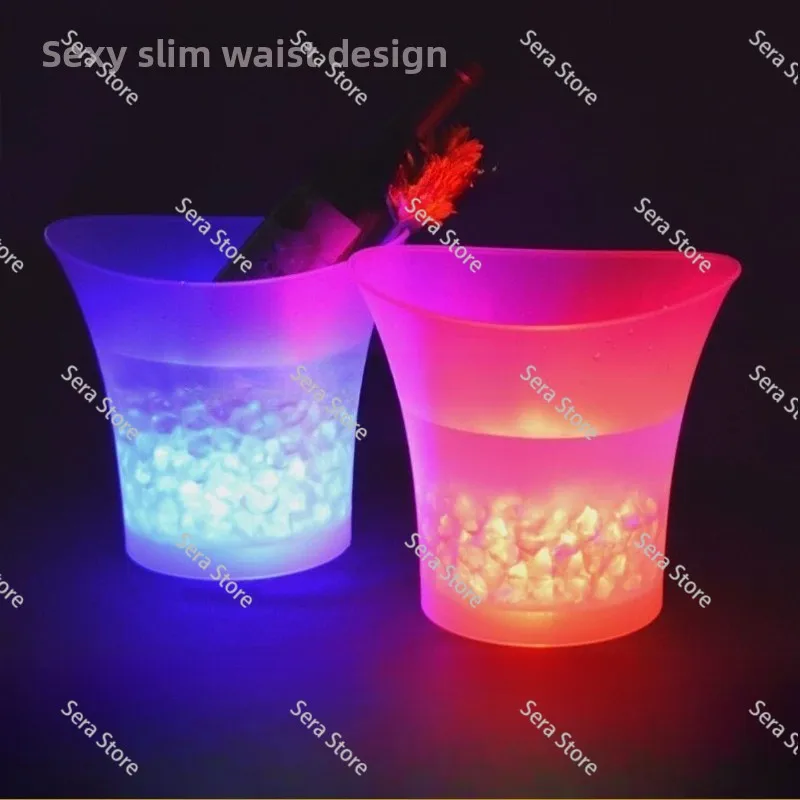 Waterproof LED Light Ice Bucket Shock Resistant Champagne Bucket KTV Nightclub Party Home Bar Wine Drinks Cooling Bucket
