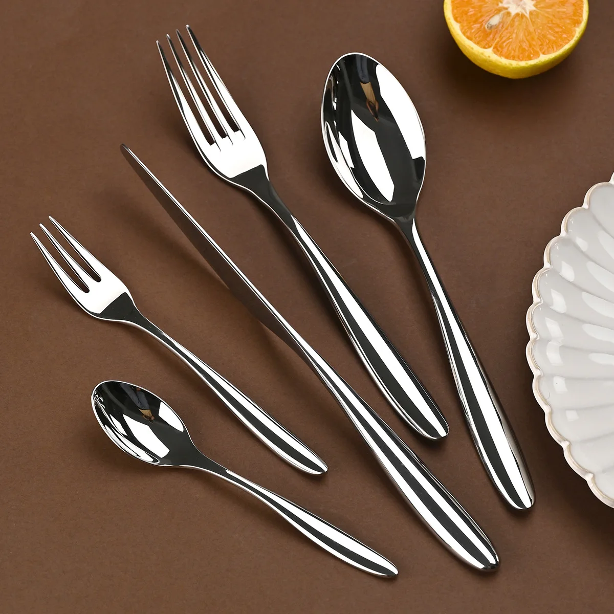 

Stainless Steel Mirror Polishing Cutlery Set, Service Knife, Fork, Spoon, Tea Spoon, Dessert Fork, Flatware Sets, Tableware