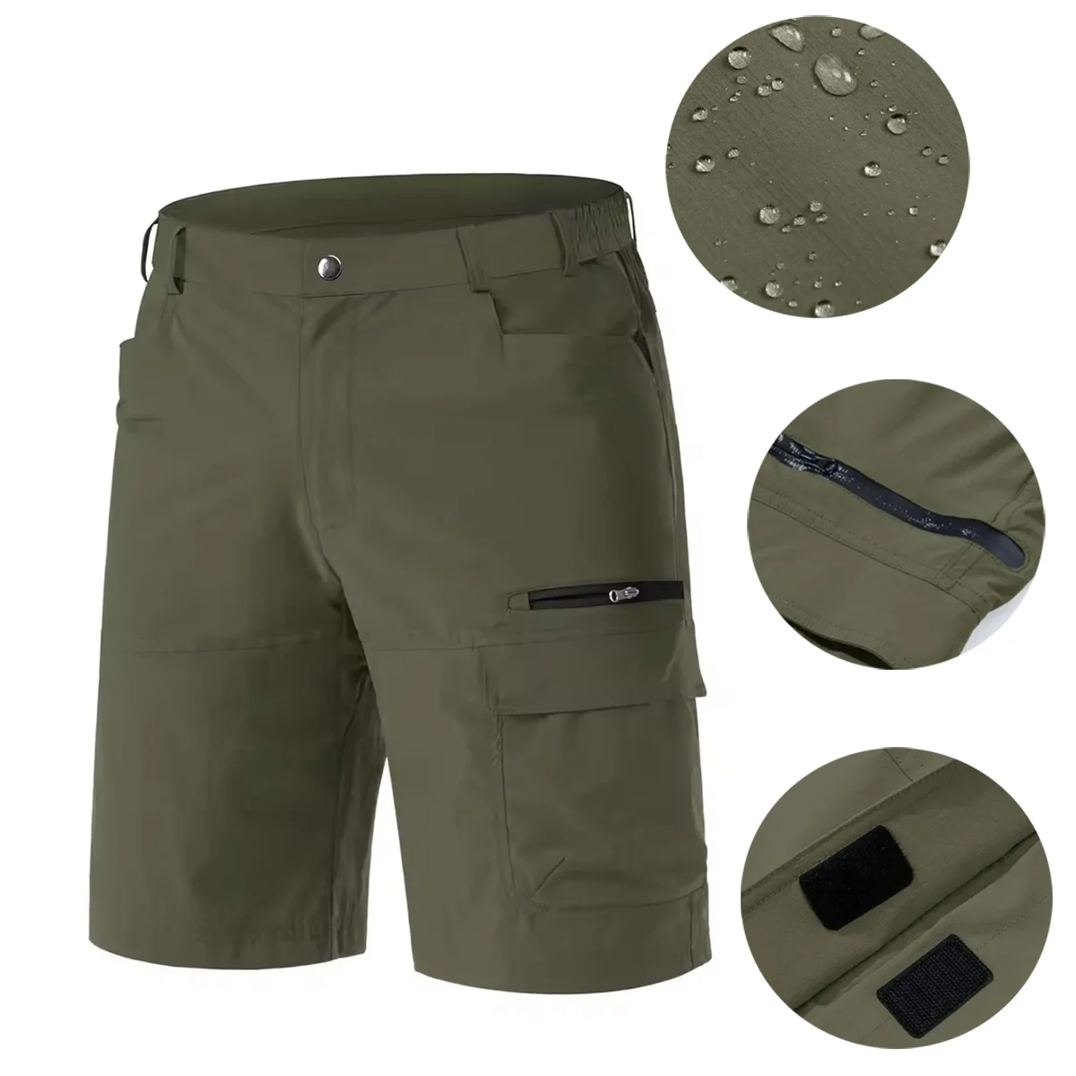 

Мужские рабочие шорты-карго из 2-х частей, летние, с множеством карманов, повседневные, до колен, тонкие, водоотталкивающие, для активного отдыха, бега и походов