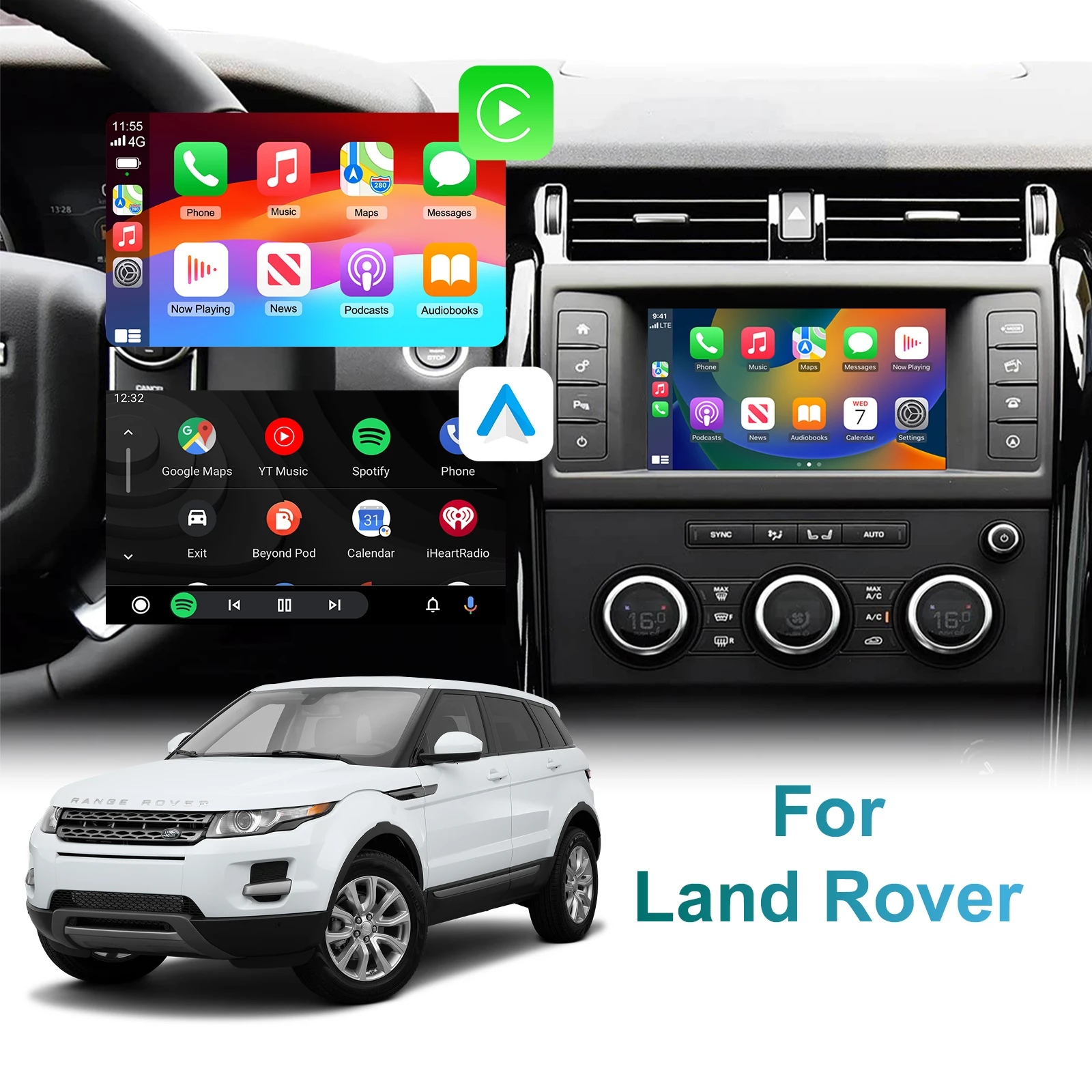 Wireless CarPlay Android Auto retrofit kit decoder box CarPlay Interface for Lander Rover Ranger Rover Evoque Discovery 5