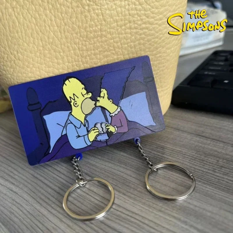 Simpson Family Couple Keychain Refrigerator Sticker Acrylic Creative Cartoon Cute Backpack Pendant Fashion Home Lovers Gift