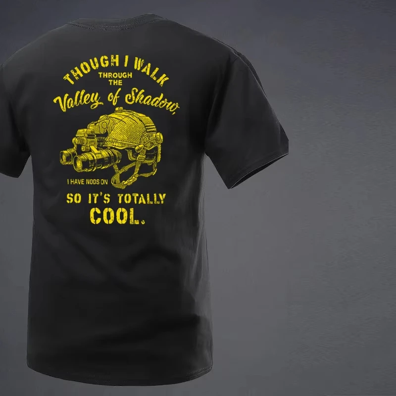 Fearless Hero Helmet Printed Men Clothes Fashion T-Shirts Loose Tops Breathable Tee Military Enthusiast