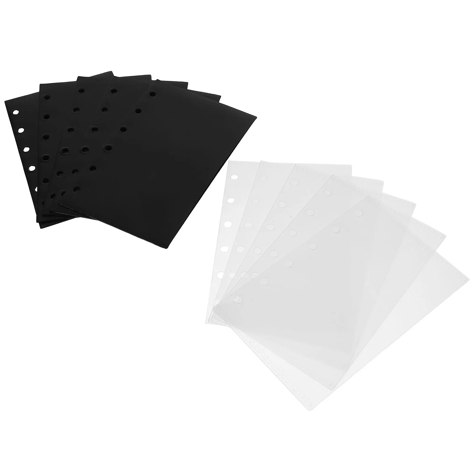 

10 Sheets Binder Pockets Plastic 6-Hole Folder Organizer Filing Document Storage Pouches for Office Study Travel Receipt Bills
