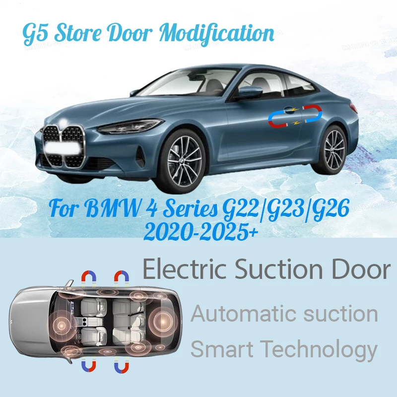 

Для BMW 4 серии G22/G23/G26 2020-2025 + автомобильная электрическая всасывающая дверь с электроприводом, закрывающая дверь с функцией мягкого закрытия