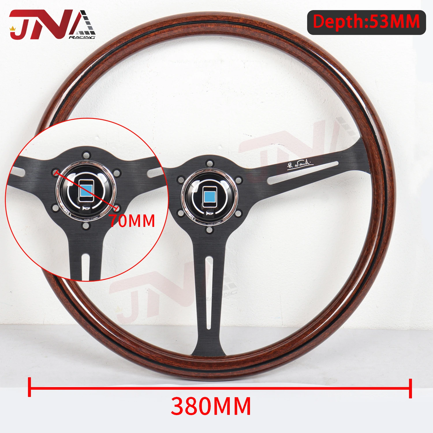 Universal Classic Wood Grain NARDI Steering Wheel 380mm 15 inch JDM Racing Sports Car Steering Wheel PC-ST76C