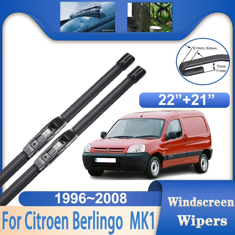 

For Citroen Berlingo Peugeot Partner Ranch MK1 1996~2008 Windshield Windscreen Wipers Blade Cleaning Replacement Car Accessories