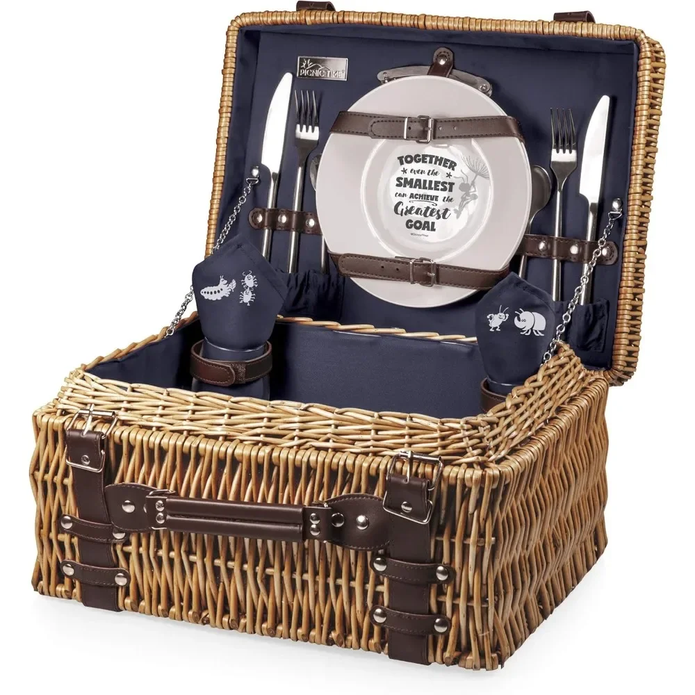 

Charming Wicker Picnic Basket for 2 - Perfect Picnic Set for Romantic Outings