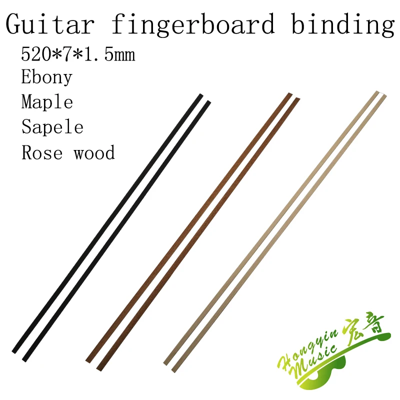 20 pcs 520*7*1.5mm Guitar binding Fingerboard edge banding various solid wood materials for making guitar