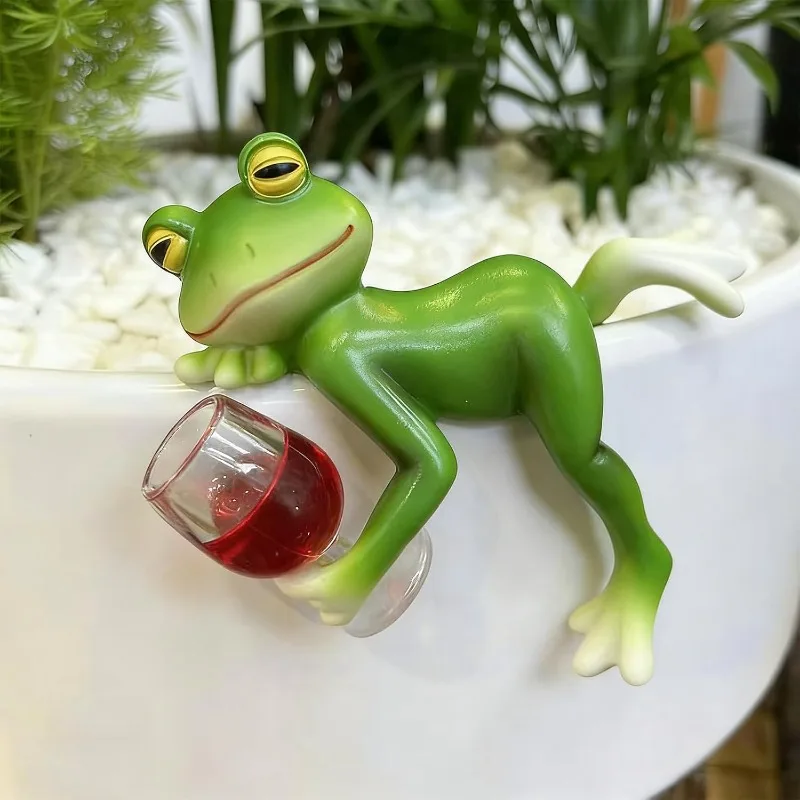 1set Resin Frog Planter Hanger,Cute Frog Garden Decor Statue for Flower Pot Edge, Patio Yard Lawn Ornament, Frog Figurine Gifts