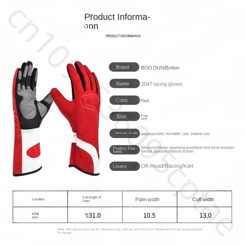 

New F1 Auto Car Karting Gloves Breathable Motorcross Racing Gloves Silicone Non-Slip Men Go Kart Racing Gloves Breathable