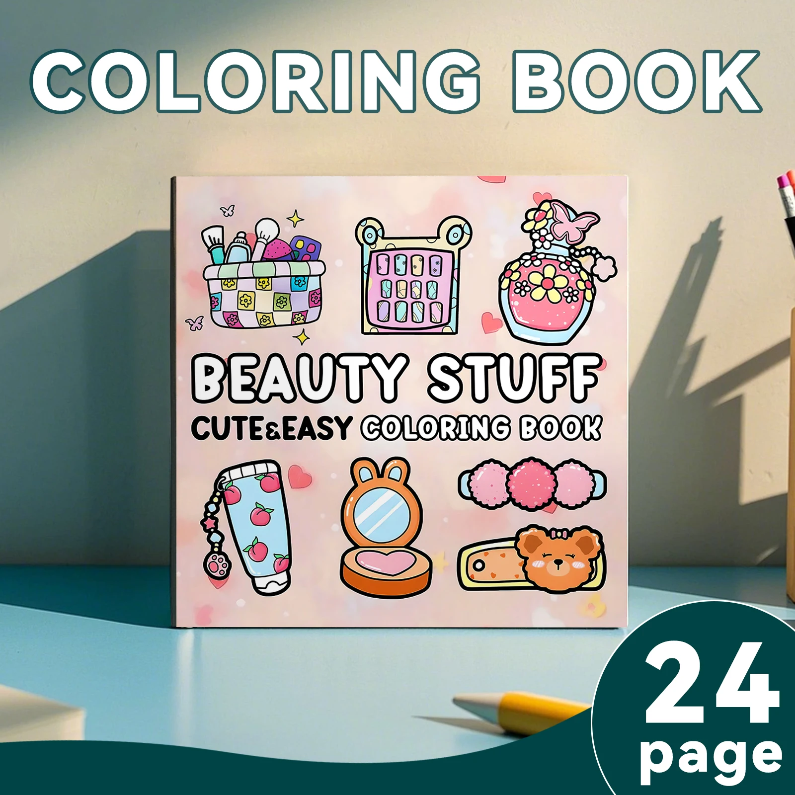 Beauty Stuff Coloring Book 24Page Elegant Fashion Patterns Stress Relief Leisure Graffiti Drawing Book Ideal Birthday Party Gift