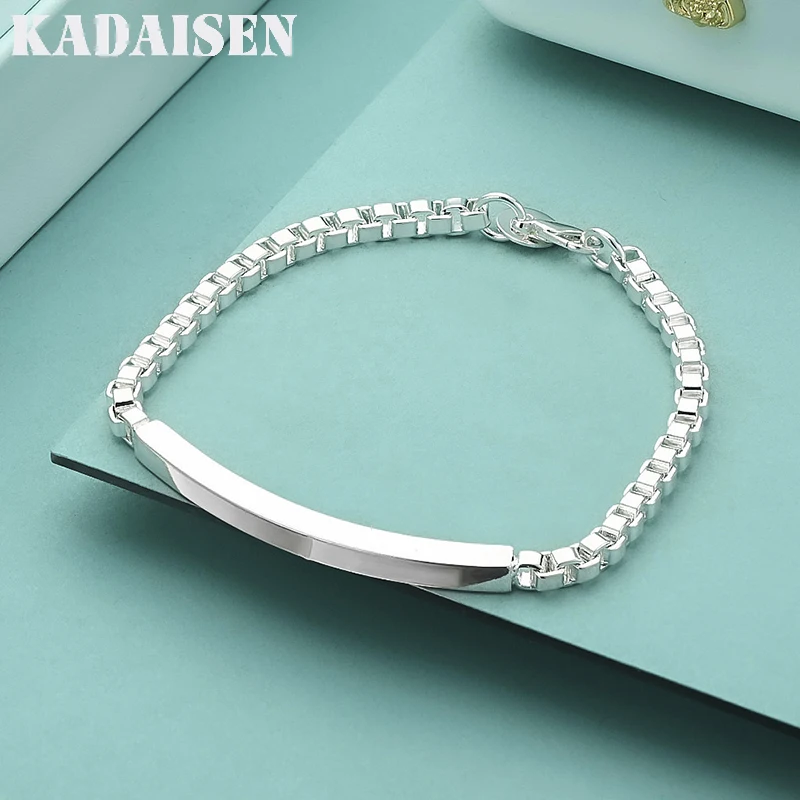 Fine Korean Fashion 925 Sterling Silver Classic Strip Lattice Bracelet For Woman Man Wedding Party Noble Gifts  Jewelry