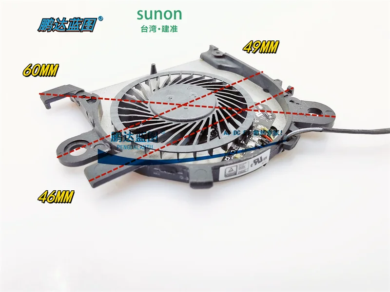 พัดลมโน้ตบุ๊คสร้าง EG50040S1-C250-S9A เทอร์โบ5V 0.5A ปิดเสียง4004ไร้กรอบด้านหลัง