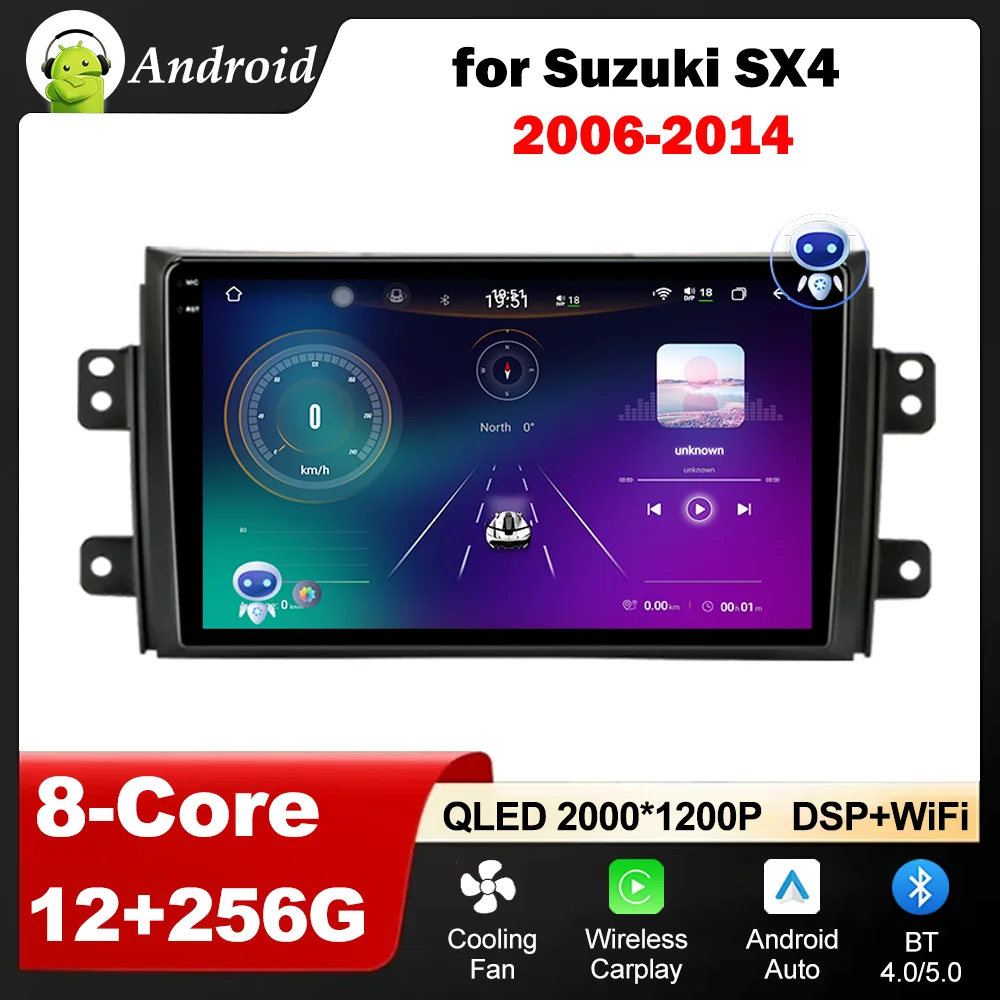 

Car Radio Mulltmedia Player for Suzuki SX4 2006 - 2014 GPS Navigation Android Intelligent System WiFi DSP Stereo BT Auto Tools