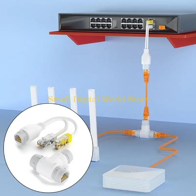 77UB Networking Cable POE Splitter, Simplify Cabling with 2Device Connection for Surveillances Systems Efficiency Boosters