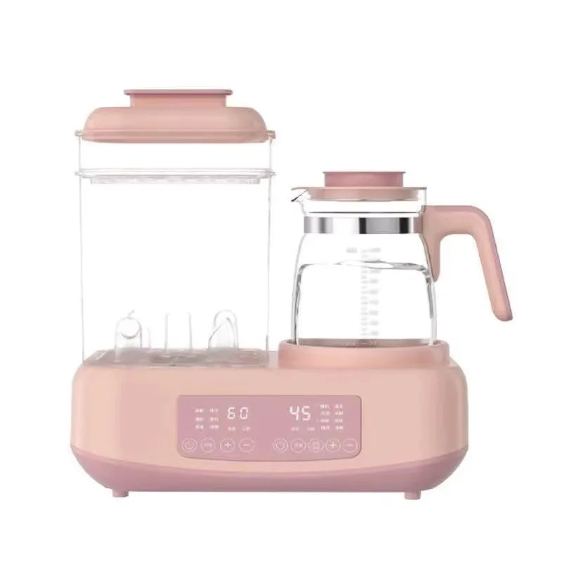 Baby Formula Heating Kettle, Bottle Sterilizer & Dryer, 2-in-1 Smart Water Boiler, Anti-Dry Burn Temperature-Controlled Flask