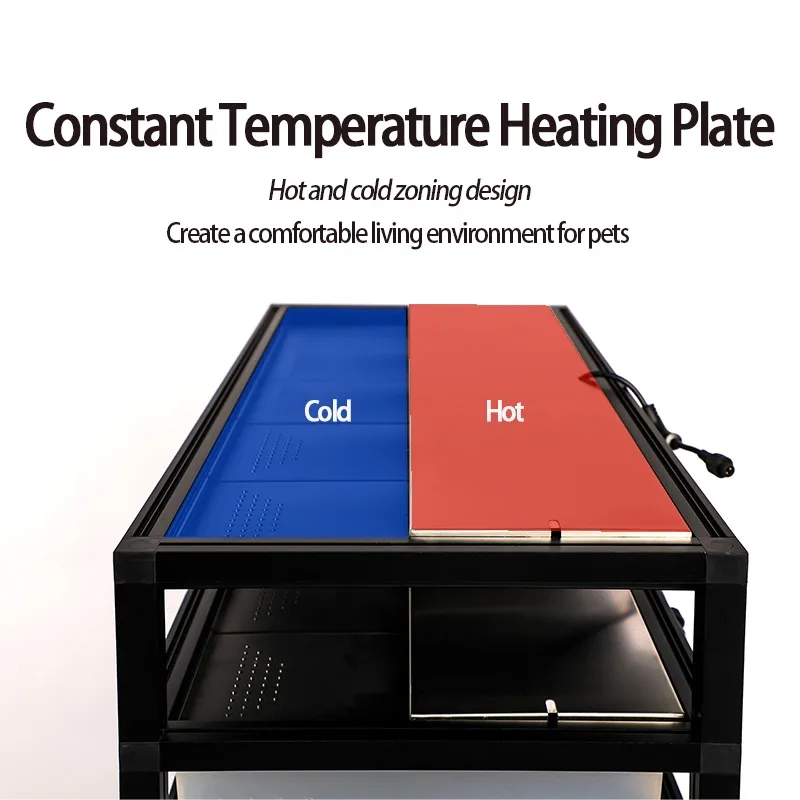 التعبئة والتغليف المسطحة التحكم الذكي في درجة الحرارة PVC بيت الحيوانات الأليفة الكبار الزواحف ثعبان رف مزرعة سياج عرض مجلس الوزراء