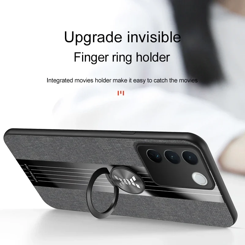 Luxury Phone Case For Vivo V29 Case Leather Magnetic Holder Ring Cover For Vivo V29 V27 Pro 5G Funda Silicone Shockproof Bumper