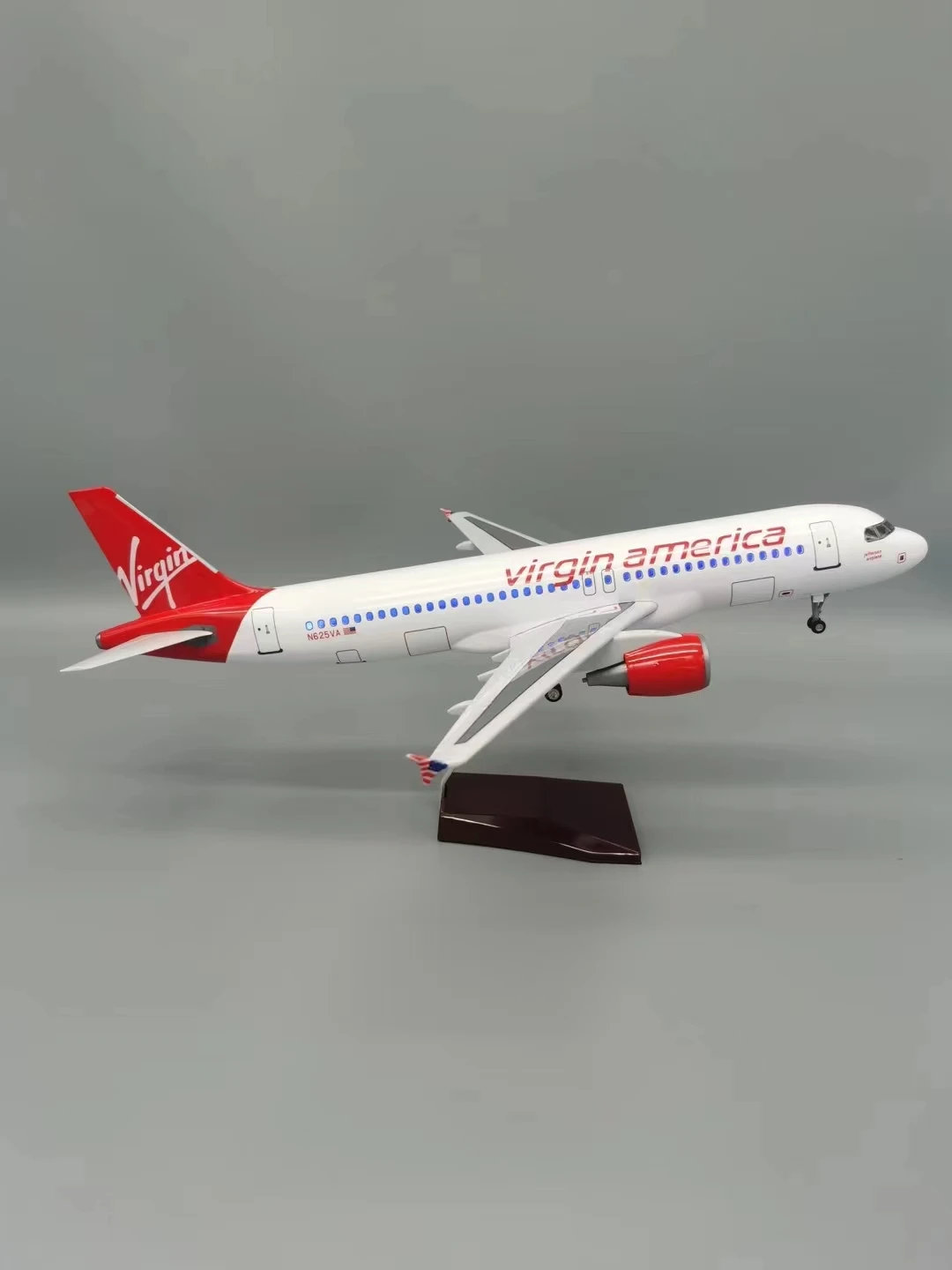 Airplane Model New A320 Virgin America Airlines 320 Resin Adults Fun 47CM Scale Aircraft Model Birthday Aviation Enthusiasts Gif