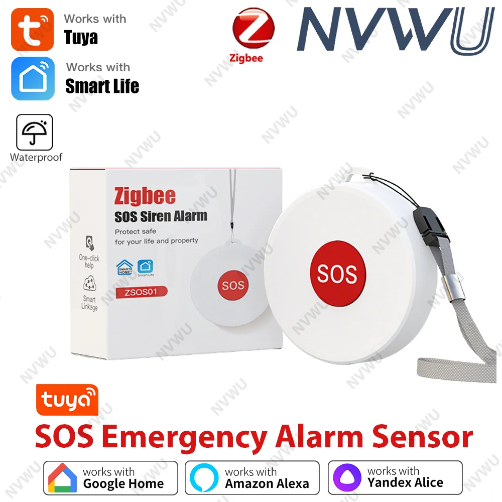 

Кнопка SOS Tuya Zigbee: беспроводная сигнализация для экстренных ситуаций, устройство для паник-вызова для пожилых людей и детей, безопасность дома, управление через приложение Smart Life