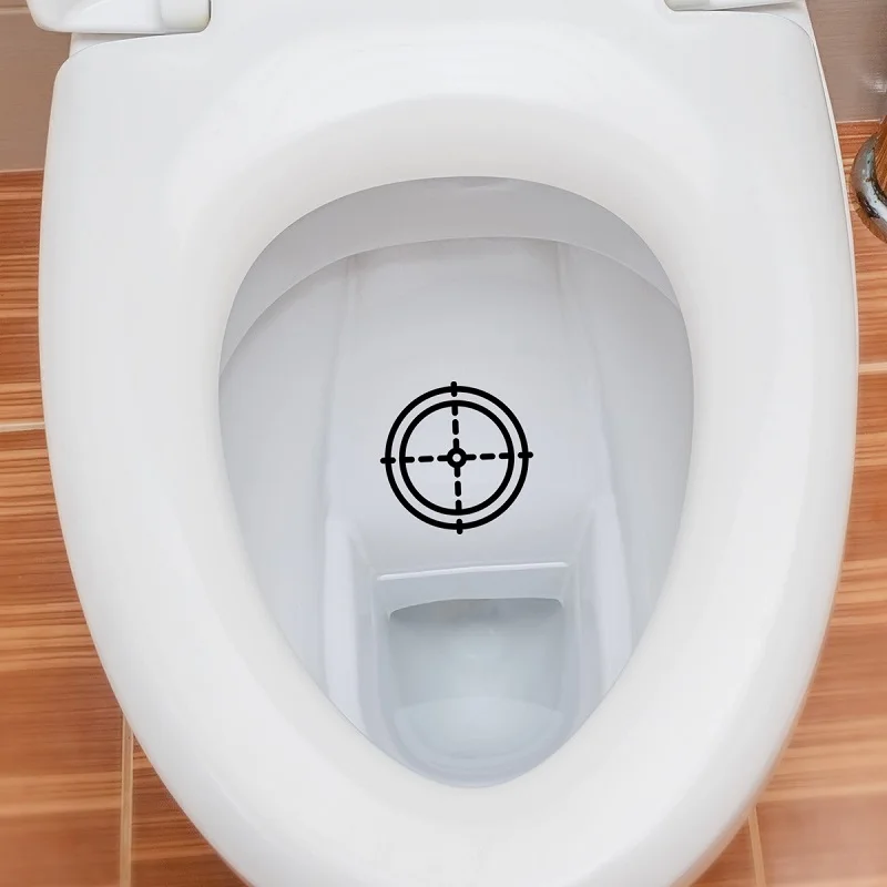 Creative Hit The Target Toilet Stickers Funny Man Removable Bathroom Toilet Decoration Self-adhesive Wall Stickers Home Decor