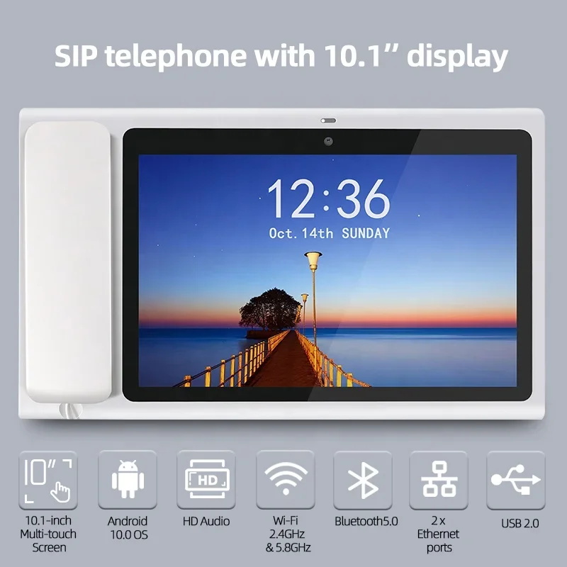 vendita calda KT8001(3F) Telefono wireless fisso intelligente da 10 pollici con videotelefono Android intelligente Telefono desktop AI per molte occasi