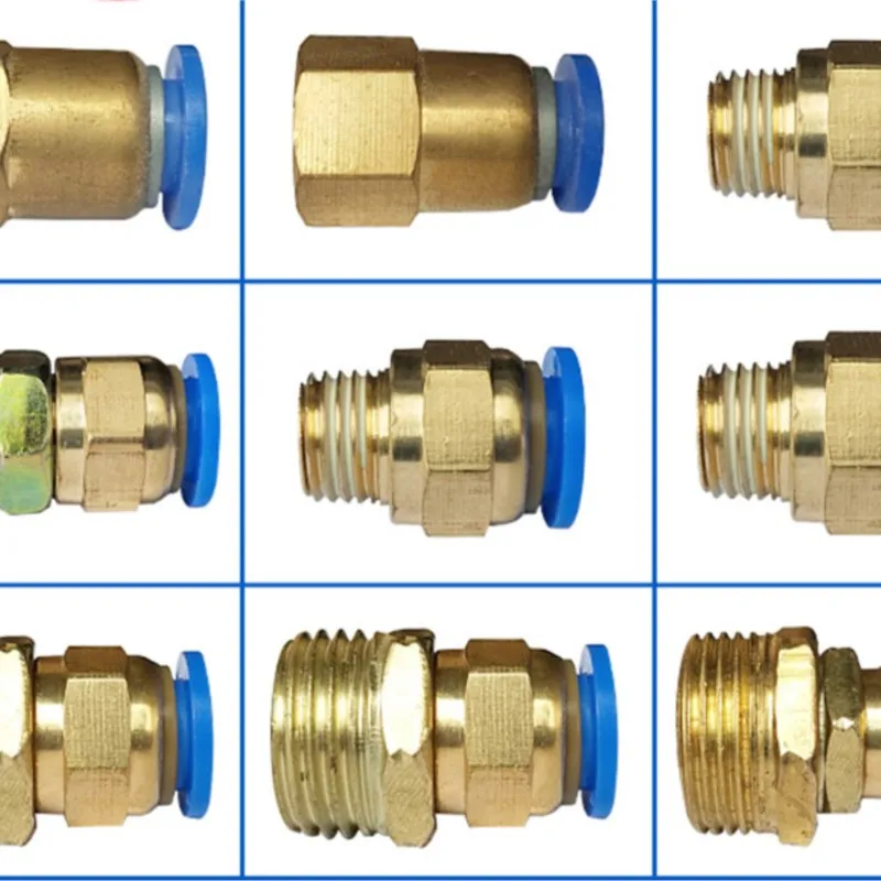 Trachea quick connector quick plug pneumatic fitting thread straight through air compressor air pump outer wire 8mm10mm12m  DN6