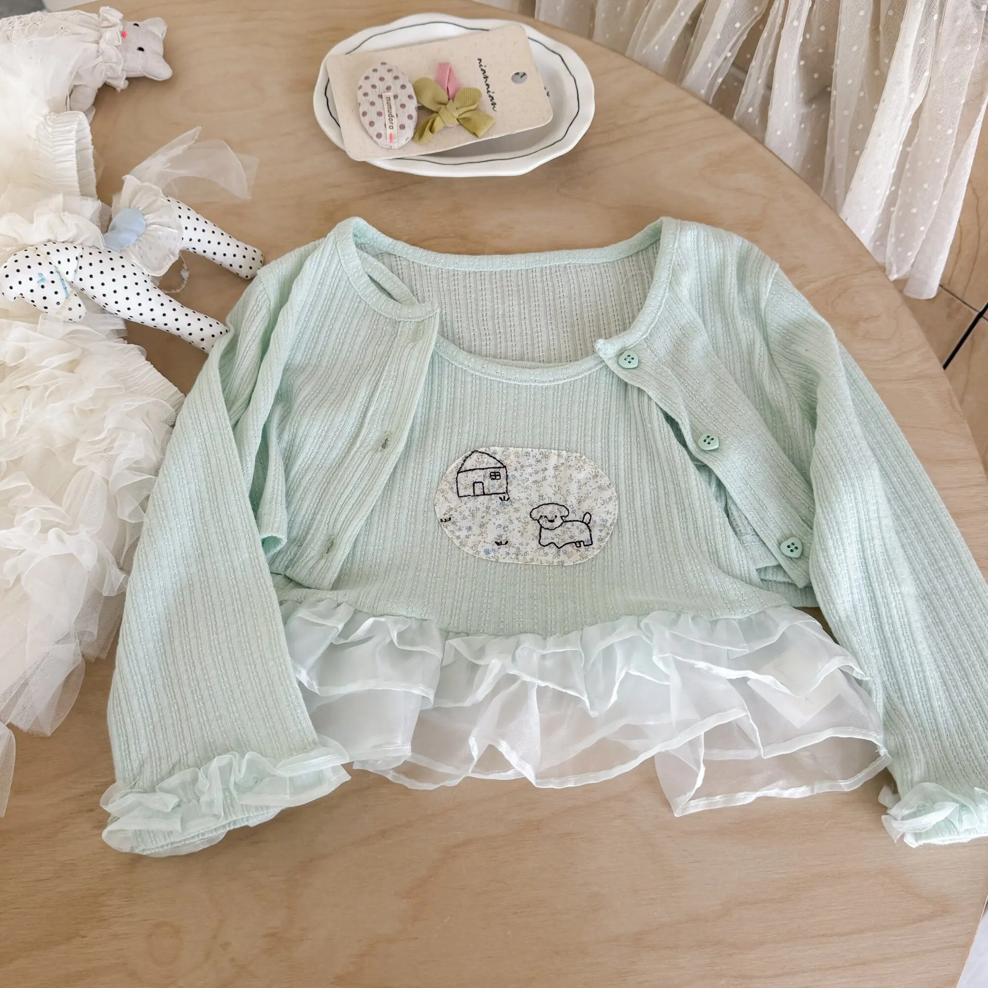 女の子スーツ2026春秋新作子供服韓国風女児ベビーネットヤー - Baby Clothing Yarn のレビューと価格