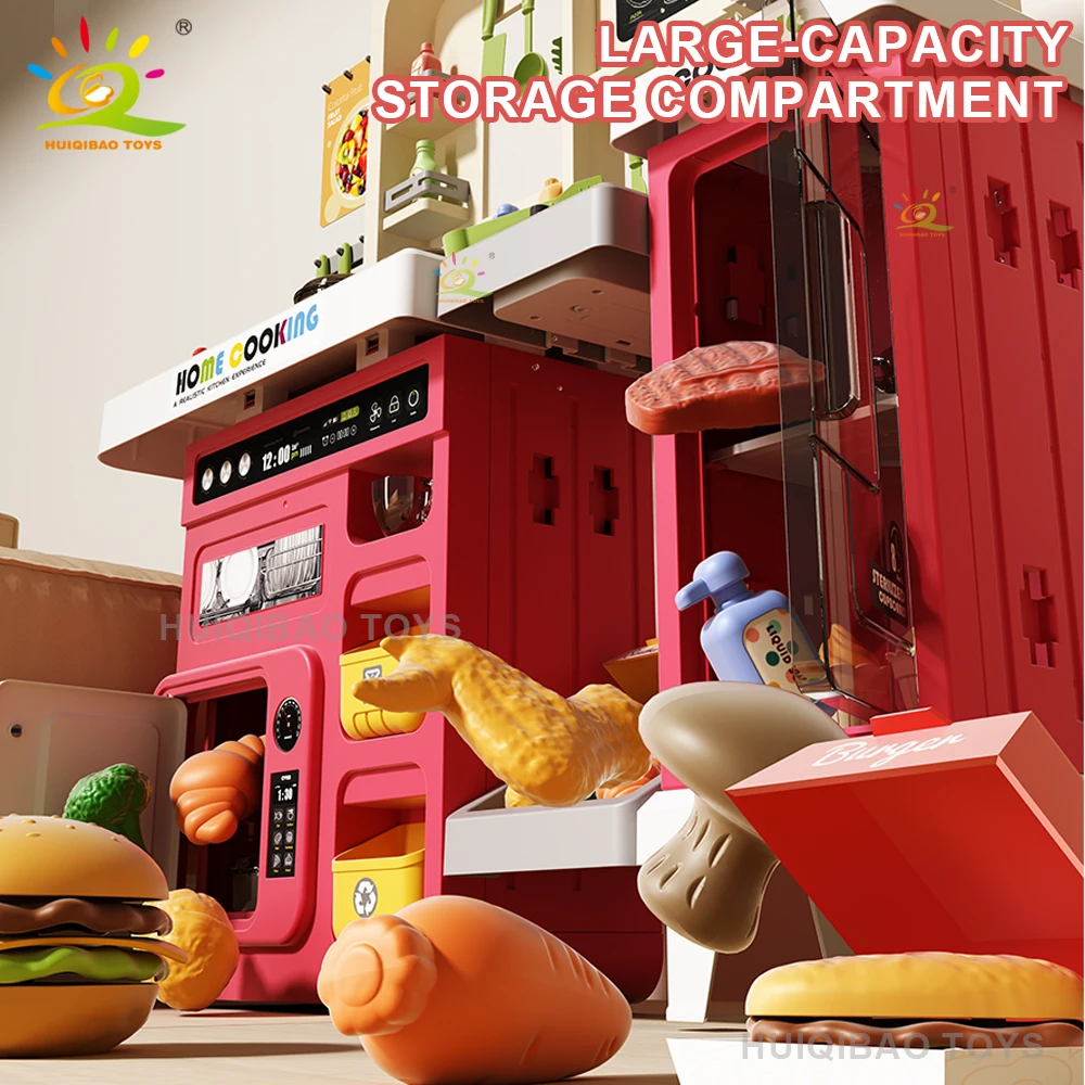 3-in-1 キッチンおもちゃ収納セット、リアルな食器洗い機、調理、グリル、オーブン、家事遊び、子供向け教育玩具
