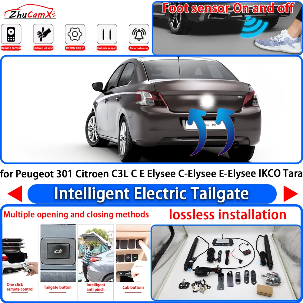 for Peugeot 301 Citroen C3L C E Elysee C-Elysee E-Elysee IKCO Tara Power Liftgate Electric Suction Tailgate Tail Gate Lift Strut