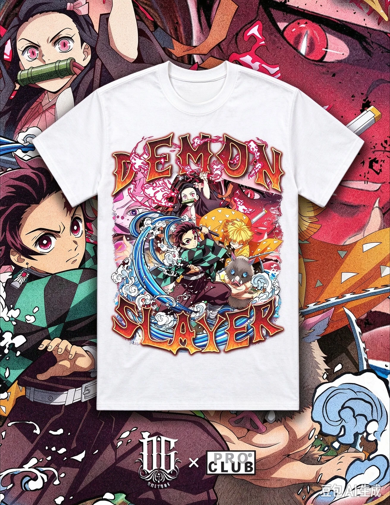 Demon Slayer Kimetsu No Yaiba Anime T-shirt Unisex Cotton Short Sleeve Tee, Tanjiro Nezuko Zenitsu InosukeGraphic Streetwear