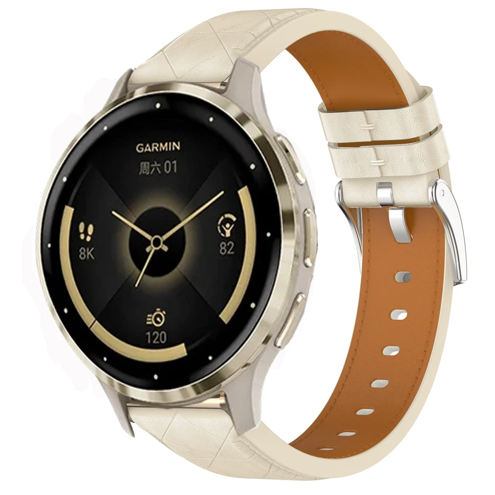 18mm Women Leather Smart Watch Strap Wristband For Garmin Venu 4 41mm 3S 2S Vivoactive 4S Forerunner 265S 255S Bracelet Watchban