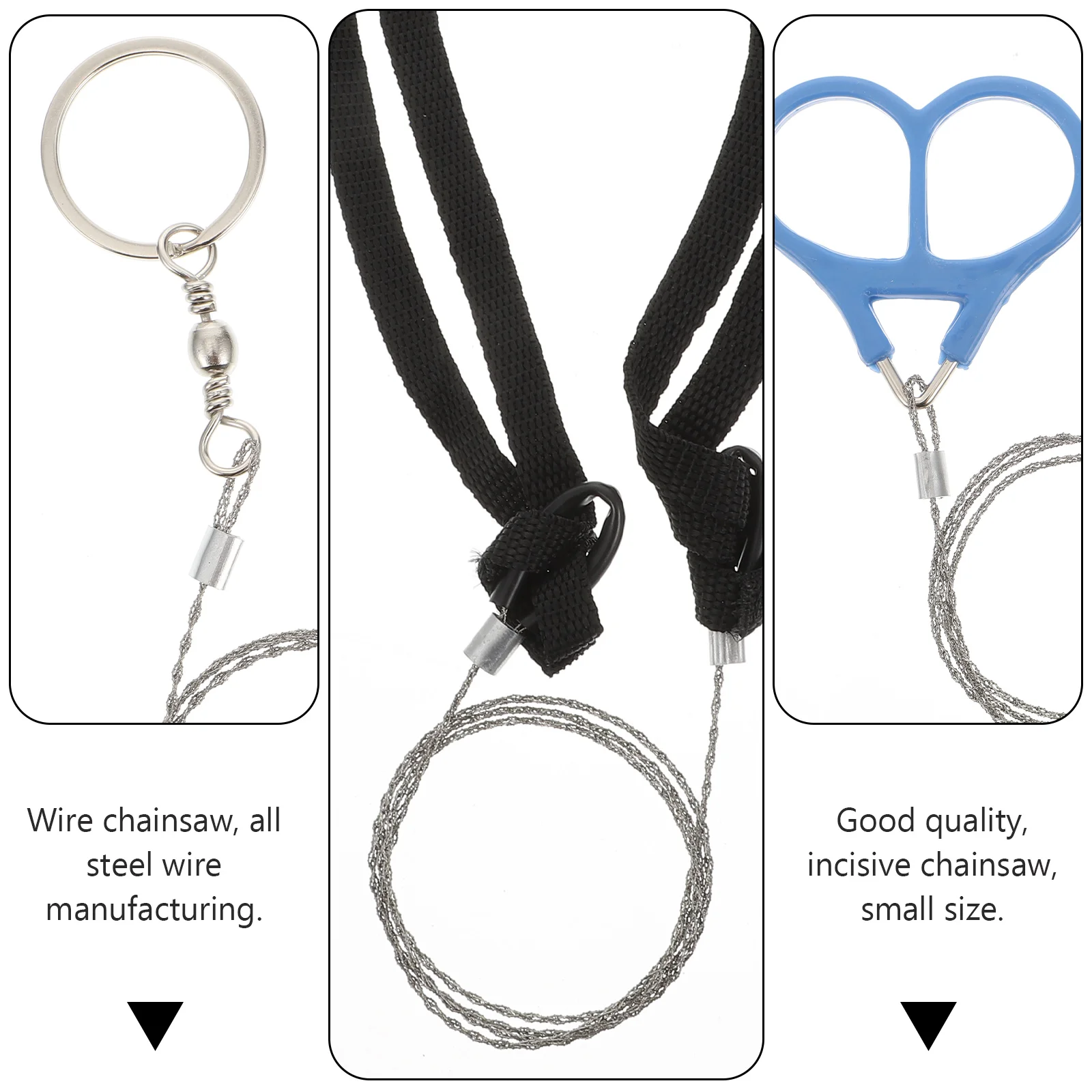

4pcs Portable Survival Wire With Loop Compact Lightweight Outdoor Tool For Gardening Camping Hiking Cutting Tree