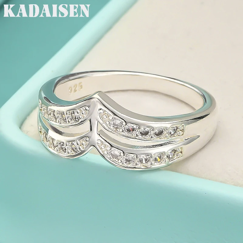

925 Sterling Silver Crown 7-10# Ring For Women Wedding Engagement Party Fashion Jewelry