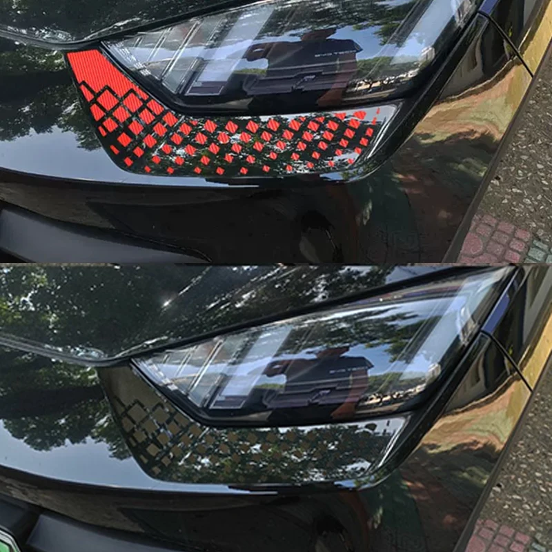 สำหรับ BYD Seagull Dolphin 2023ขนาดเล็ก2024ไฟหน้าใต้ไฟหน้าตกแต่งคิ้วรถดัดแปลงแฟลชสติกเกอร์สะท้อนแสง