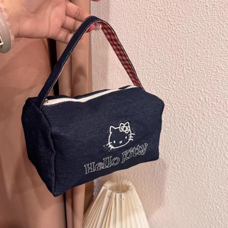 Kawaii Cartoon Cat Travel Cosmetic Case with Handles Large Capacity Portable Toiletry Bag Aesthetic Makeup Storage Bag Gift