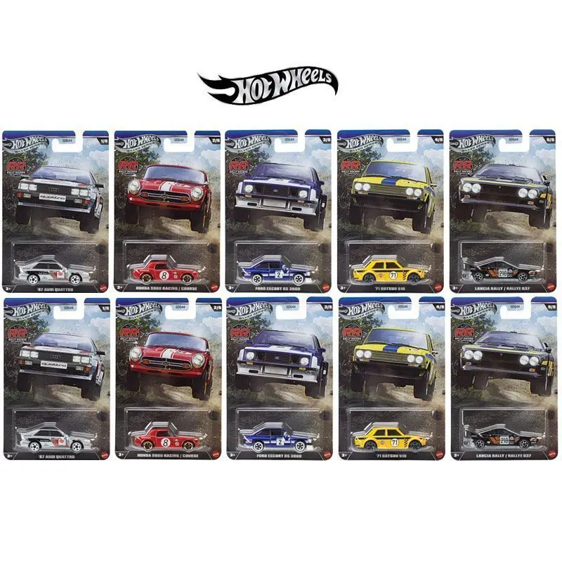 

Серия Hot Wheels GDG44-R Rally Racers, Audi Quattro Honda S800 Ford Escort Datsun Lancia Rally, коллекция литых под давлением игрушек 1:64