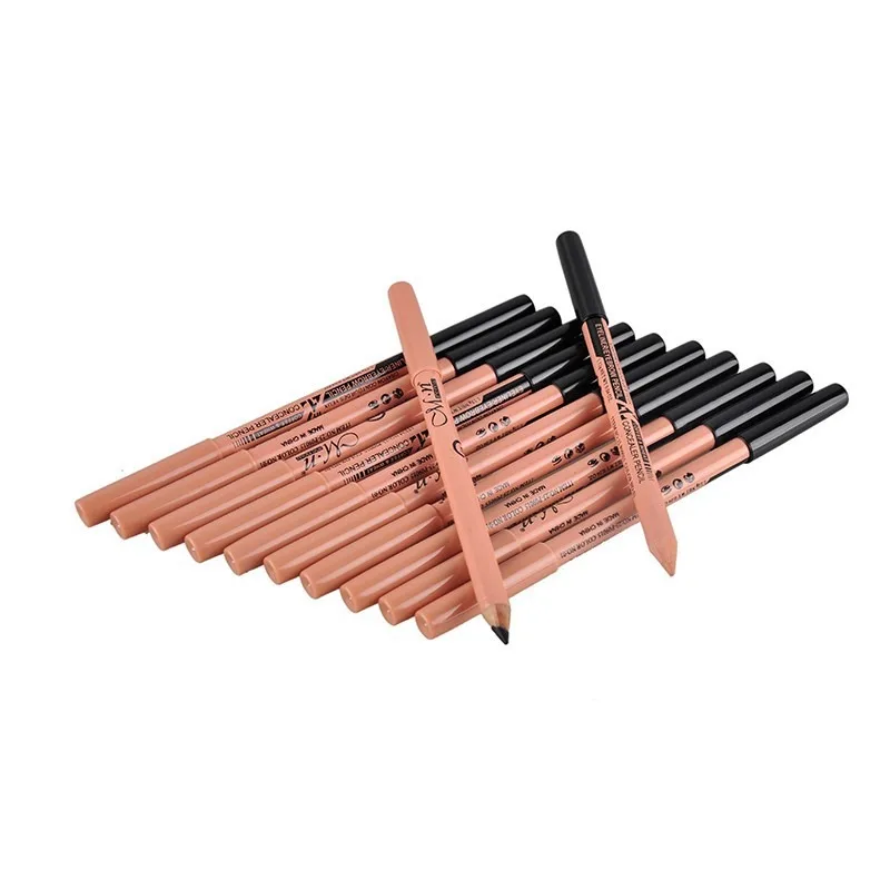 Delineador à prova d'água de cabeça dupla, delineador preto + corretivo em gel, caneta delineadora, maquiagem, beleza dos olhos, cosméticos profissionais de duração