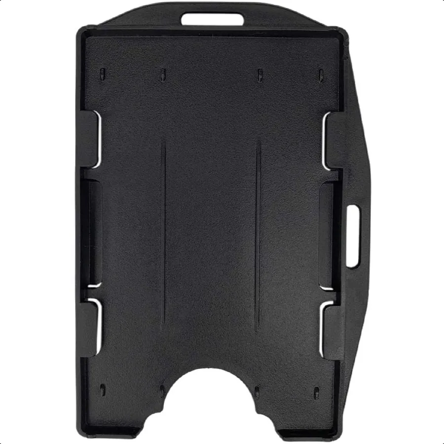 

2 Pack Hard Plastic Id Card Holder Black ID Badge Holders for Lanyard Horizontal and Vertical DualUse Double Sided Hold 2 Cards