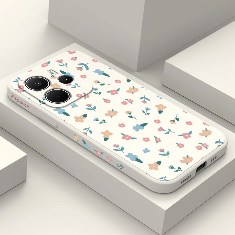 

Drunk Fallen Flowers Phone Case For Xiaomi Redmi Note 14 13 12 12S 11 11S 10 10S 9 9S 15 14C Pro Plus 4G 5G Liquid Silicone Cove