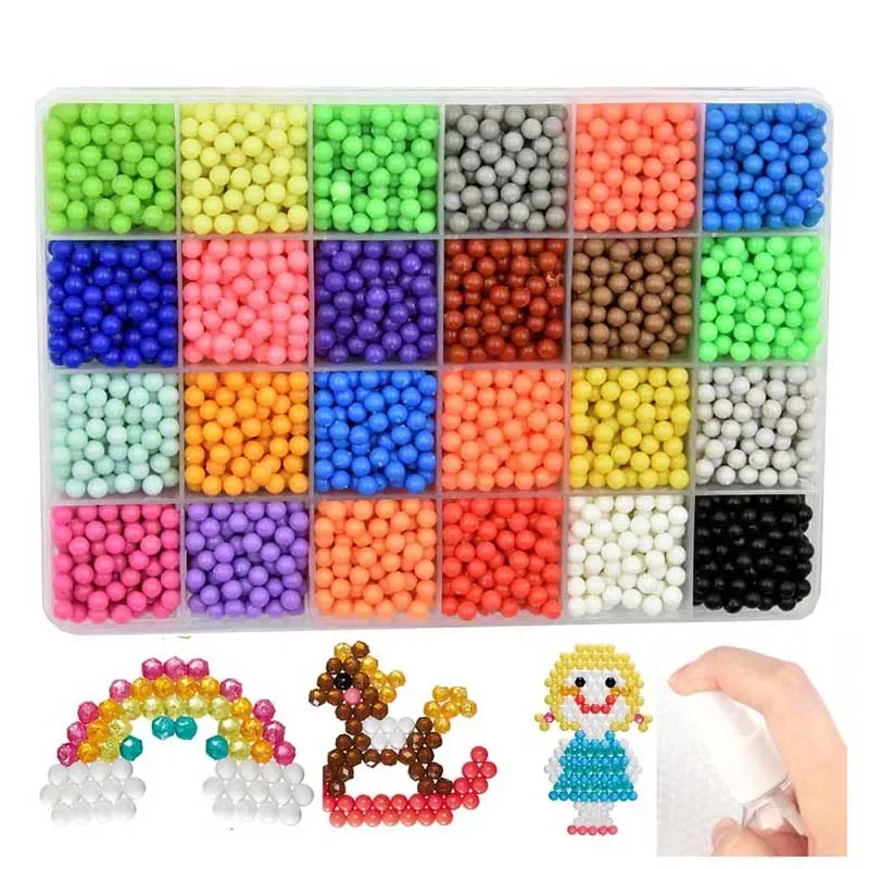 

Fuse Beads Kit 3800 Pcs Beads in 24 Colors Unlimited Creativity Starter Kit Magic Mist Beads Children's Puzzle DIY Toys Gifts
